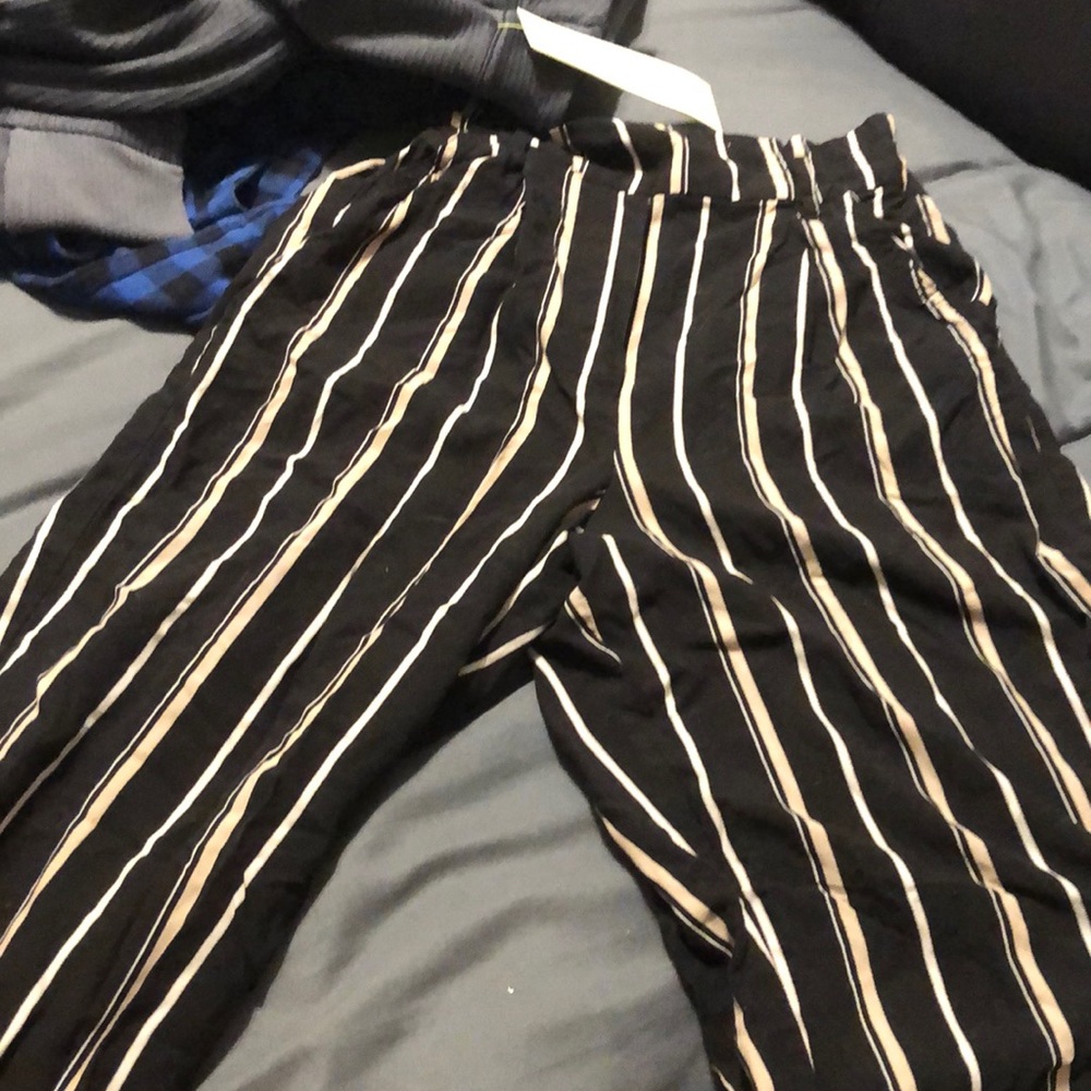 Black and White striped pants